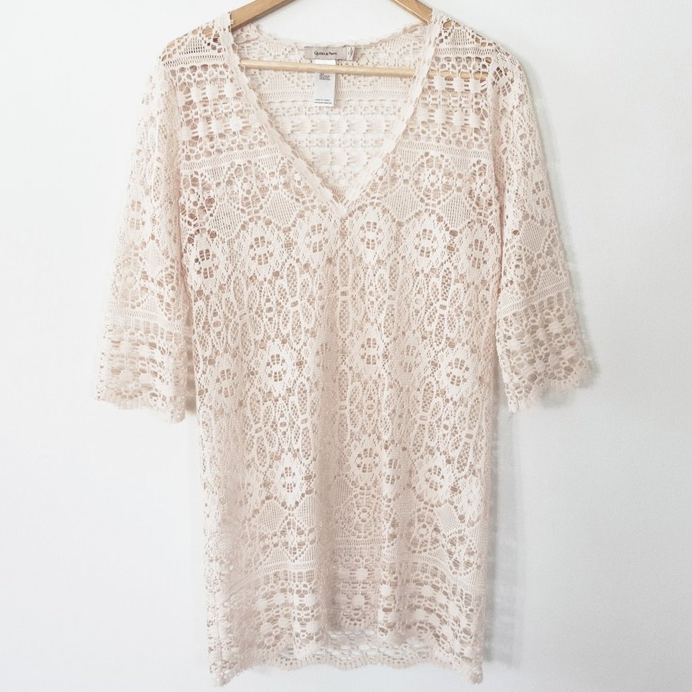 Queen & Pawn Crochet Lace Swim Coverup